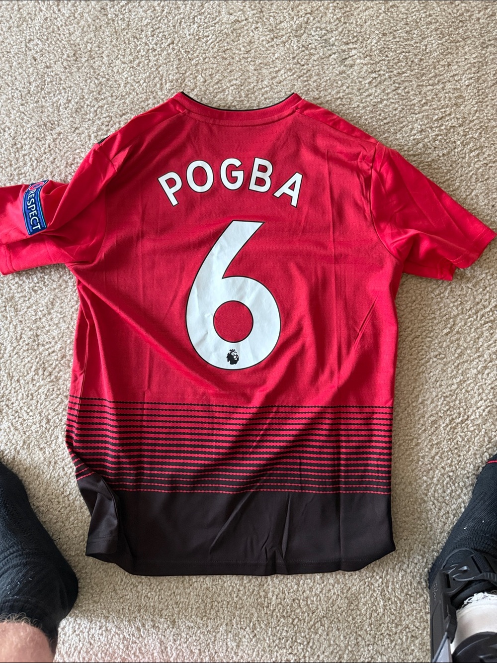 adidas Red and Black Manchester United men Soccer Jersey POGBA